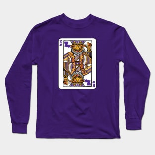 Louisiana Tiger King Playing Card // Awesome King Tiger Purple and Gold Long Sleeve T-Shirt